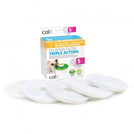 CAT IT FILTRO FUENTES BEBEDERAS GATO DE 3 LT - 5 UNIDADES