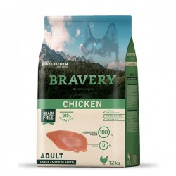 Bravery Adulto Raza Mediana/Grande - Pollo 12 kg