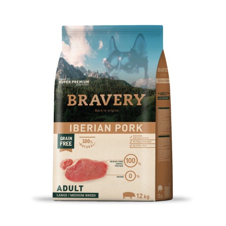 Bravery Iberian Pork Adult Large/medium Breeds 12 kilos