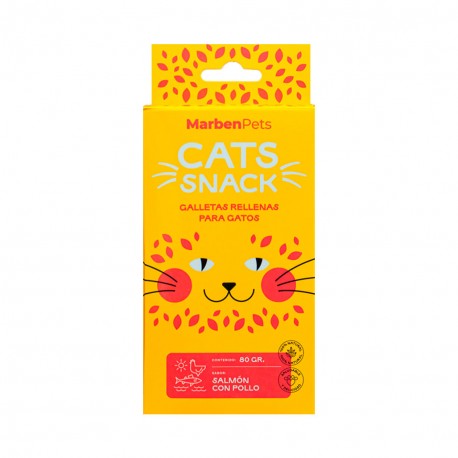 MarbenPets Cats Snack Galletas Rellenas Salmon y Pollo 80 gr.