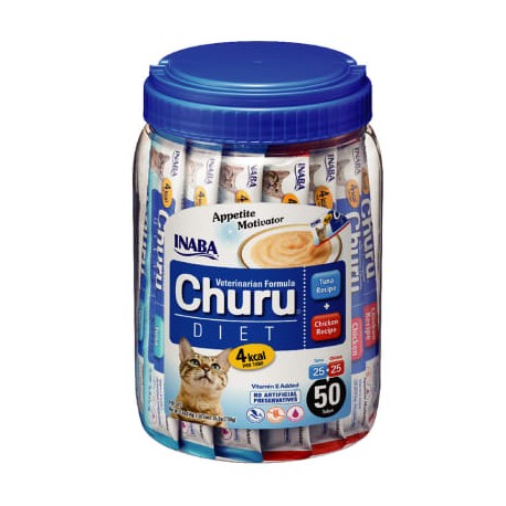 INABA CIAO CHURU FRASCO DIET ATUN Y POLLO 50 TUBOS 700GR