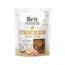 Brit Care ·meaty jerky snacks chicken with insect meaty coins  200 gr