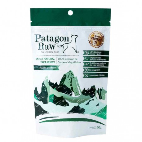 Patagon raw perro snack 100% corazón de cordero magallánico 40 GR