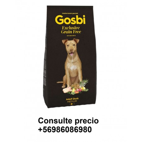 GOSBI GRAIN FREE ADULT DUCK (PATO) MEDIUM 3 KG