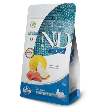 N&D OCEAN CANINE ADULT MINI SALMÓN Y MELÓN 2,5 kilos