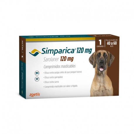 SIMPARICA 120 Mg (40-60 Kg) 1 Comp
